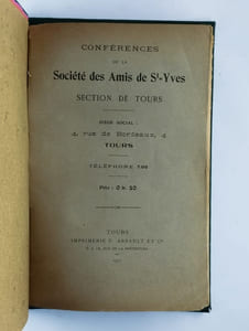 Conférences de la société des amis de St-Yves. Section de Tours.