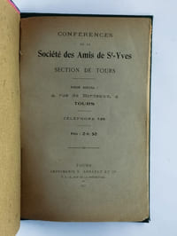 Conférences de la société des amis de St-Yves. Section de Tours.
