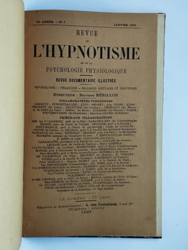 Revue de l'hypnotisme et de la psychologie physiologique. 23e année - n° 7. Janvier 1909.. COLLECTIF,