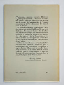 Hommage à Madeleine Neveu et Catherine Fradonnet Dames des Roches de Poitiers.