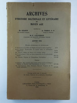 Archives d'histoire doctrinale et littéraire du moyen âge. Année 1955.. COLLECTIF,