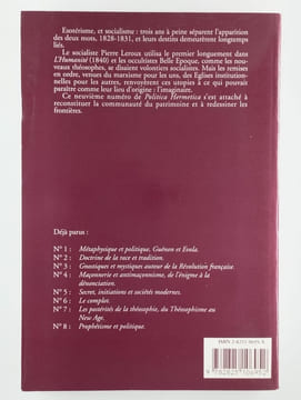 Politica hermetica n° 9 - 1995. Esotérisme et socialisme.. COLLECTIF,
