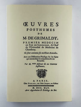 Oeuvres posthumes. Facsimilé de l'édition de 1745.. GRIMALDY M. de,