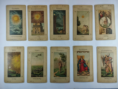 Jeu de tarot grand Etteilla (ANCIEN et COMPLET).