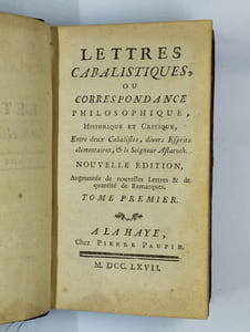 Lettres cabalistiques, ou Correspondance philosophique, historique & critique, entre deux cabalistes, divers esprits élémentaires, & le seigneur Astaroth. COMPLET en 7 vol.