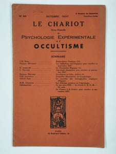 Le chariot. Revue mensuelle de psychologie expérimentale et d'occultisme. N° 86. Octobre 1937. 9ème année.
