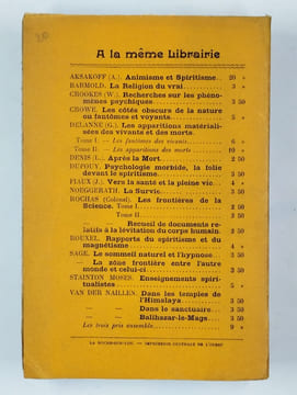 Mémoires sur les sciences occultes. Magnétisme animal et magie - Le destin de l'individu - Essai sur l'appartition des esprits et ce qui s'y ...