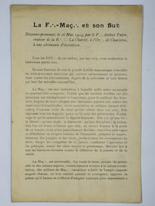 Rituel de tenue solennelle au 1er grade.
