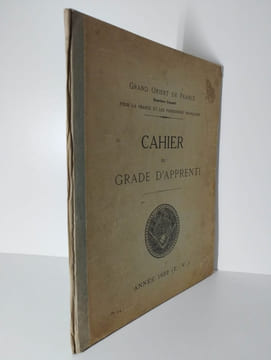 Cahier du grade d'apprenti.. GRAND ORIENT DE FRANCE,