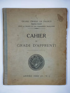 Cahier du grade d'apprenti.