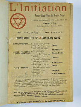 L'initiation. 1895 nov. (n°2) 1896 jan. - fév. (n°4 et 5).. PAPUS (Gérard Encause) (sous la dir. de),