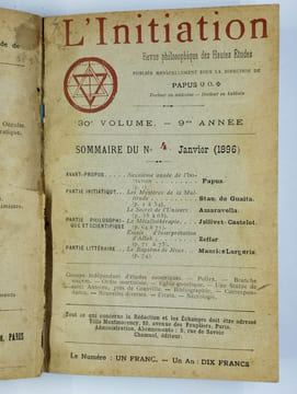 L'initiation. 1895 nov. (n°2) 1896 jan. - fév. (n°4 et 5).. PAPUS (Gérard Encause) (sous la dir. de),