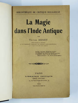 La magie dans l'Inde antique.. HENRY Victor,