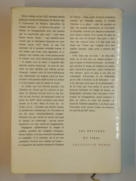 Perceval et l'initiation. Essais sur le dernier roman, de Chrétien de Troyes, ses correspondances orientales et sa signification anthropologique.. ...