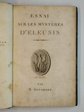 Essai sur les mystères d'Eleusis.. OUVAROFF M.,