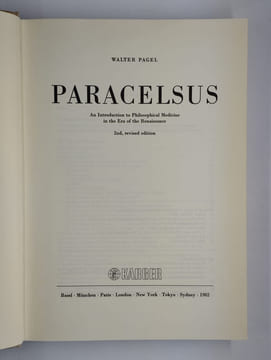 Paracelsus. An Introduction to Philosophical Medicine in the Era of the Renaissance. PAGEL Walter,