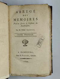 Abrégé des mémoires pour servir à l'histoire du jacobinisme. COMPLET en 2 vol. Tome I. [Tome II].