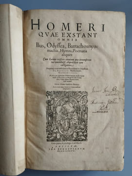 Homeri quae exstant omnia. Ilias, Odyssea, Batrachomyomachia, Hymni, poëmatia aliquot cum latina versione omnium quae circumferuntur emendatiss. ...