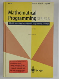 Mathematical programming series B. Volume 97 - Number 1-2 - July 2003. A publication of the mathematical programming society.