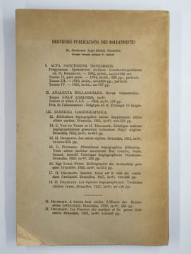 Subsidia hagiographica 18. Les légendes hagiographiques.. DELEHAYE Hippolyte,