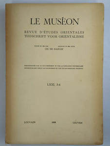 Le muséon. Revue d'études orientales. LXXI, 3-4.
