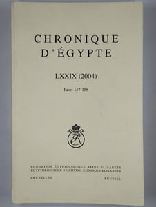 Chronique d'Egypte LXXIX (2004) Fasc. 157-158.