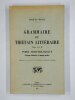 Grammaire du tibétain littéraire. Tome I et II. Index morphologique (langue littéraire et langue parlée).. BACOT Jacques,
