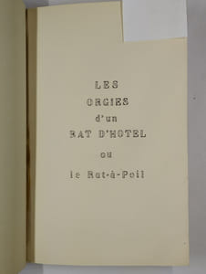 Les orgies d'un rat d'hotel ou le Rat-à-Poil.