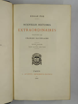 Histoires extraordinaires. Nouvelles histoires extraordinaires. 2 vol.. POE Edgard, BAUDELAIRE Charles (trad.),