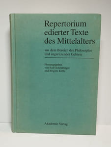 Repertorium edierter Texte des Mittelalters aus dem Bereich der Philosophie und angrenzender Gebiete.