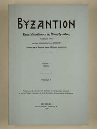 Byzantion. Revue internationale des études byzantines. Tome L (1980). Fascicules 1 et 2.