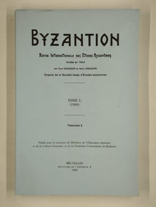 Byzantion. Revue internationale des études byzantines. Tome L (1980). Fascicules 1 et 2.