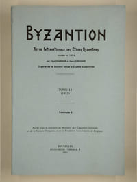 Byzantion. Revue internationale des études byzantines. Tome LI (1981). Fascicules 1 et 2.