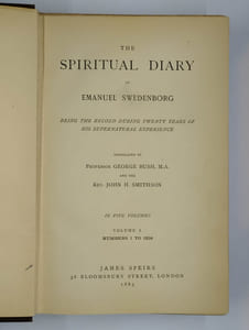 The spiritual diary of Emanuel Swedenborg. Being the record during twenty years of his supernatural experience. COMPLET en 5 vol.