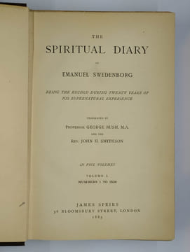 The spiritual diary of Emanuel Swedenborg. Being the record during twenty years of his supernatural experience. COMPLET en 5 vol.. SWEDENBORG Emanuel,