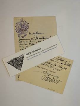 Ensemble de 2 correspondances. - 1 lettre autographe signée, sans date, sans nom de destinataire. - 1 billet autographe signé , sans date, adressé à ...