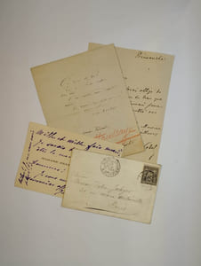 Ensemble de 9 lettres autographes signées et billets.