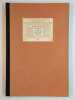 Francesco Colonna. A fanciful tale of the writing of the Hypnerotomachia.. NODIER Charles,