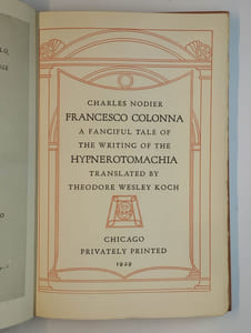 Francesco Colonna. A fanciful tale of the writing of the Hypnerotomachia.