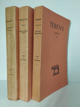 Comédies. Tome I. Andrienne - Eunuque. [Tome II. Heautontimoroumenos - Phormion]. [Tome III. Hécyre - Adelphes]. COMPLET en 3 vol.. TERENCE,