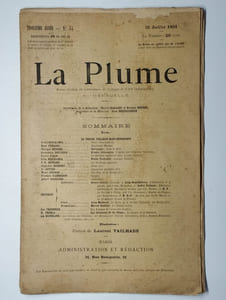 La Plume. Revue sociale de littérature, de critique et d'art indépendants. Troisième année. N° 54. 15 juillet 1891.