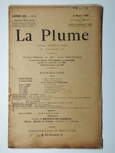 La Plume. Littérature, artistique et sociale. Quatrième année. N° 70. 15 mars 1892.