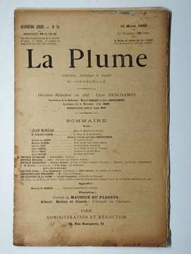 La Plume. Littérature, artistique et sociale. Quatrième année. N° 70. 15 mars 1892.. COLLECTIF,