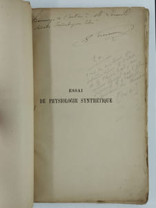 Essai de Physiologie synthétique.