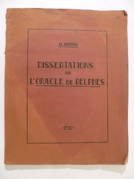 Dissertations sur l'oracle de Delphes.Tiré à part du Tome III.. HARDION M.,