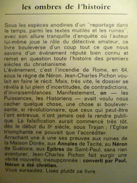 Néron et le mystère des origines chrétiennes.. PICHON Jean-Charles,