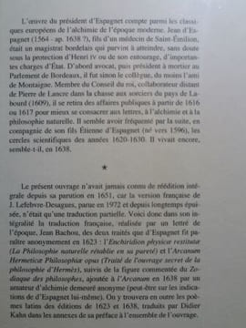 La Philosophie naturelle rétablie en sa pureté suivi de l'ouvrage secret de la philosophie d'Hermès.. ESPAGNET Jean (d'),