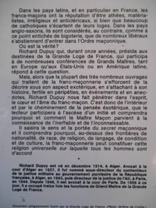 La foi d'un franc-maçon.