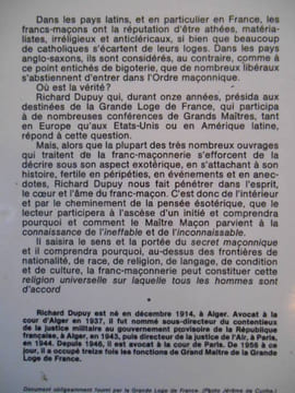 La foi d'un franc-maçon.. DUPUY Richard,