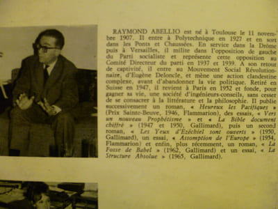 Entretiens avec Raymond Abellio.